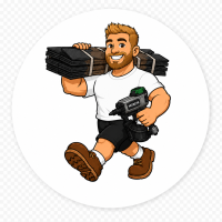 Ed - Shingles & Nailgun - Small Circle Logo